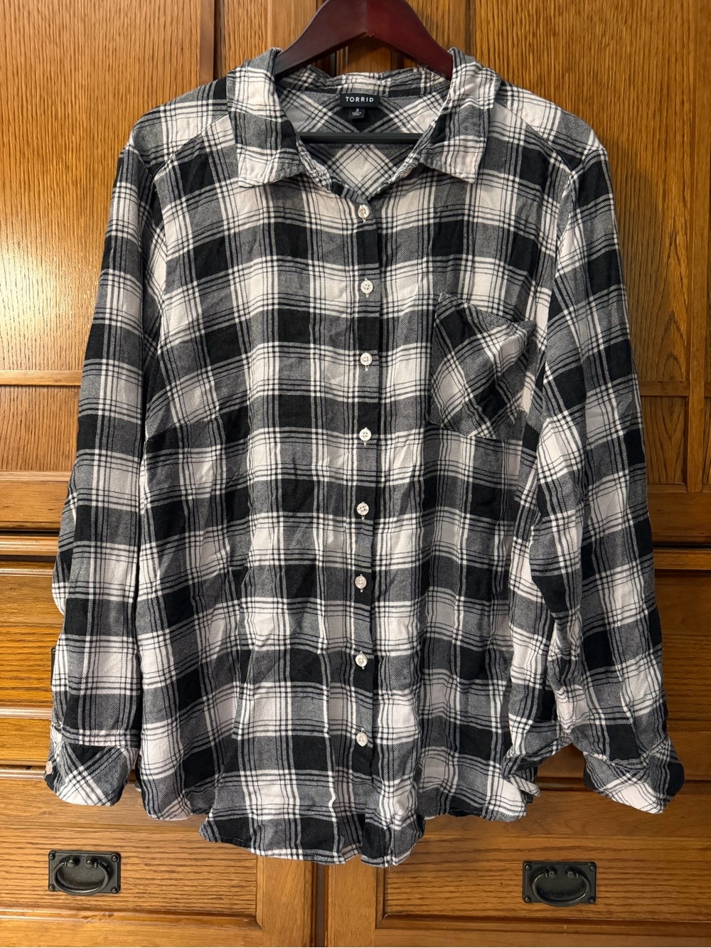 Torrid Buffalo Plaid Button Down Flannel Layer Casual Grunge Soft Goth Cozy Fall